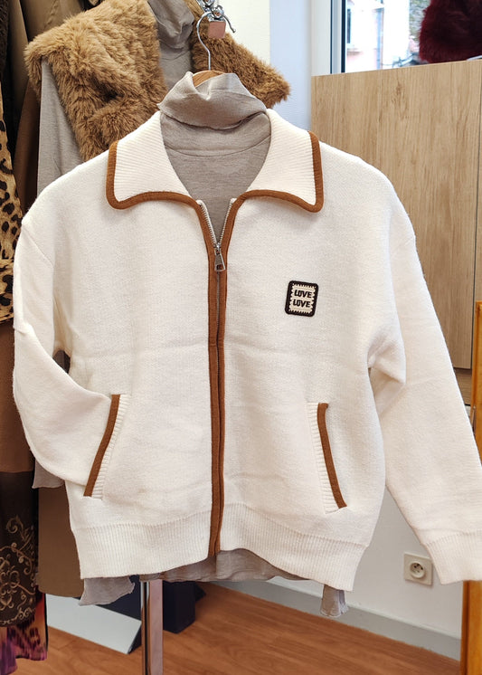 cardigan bi-matière By Clara