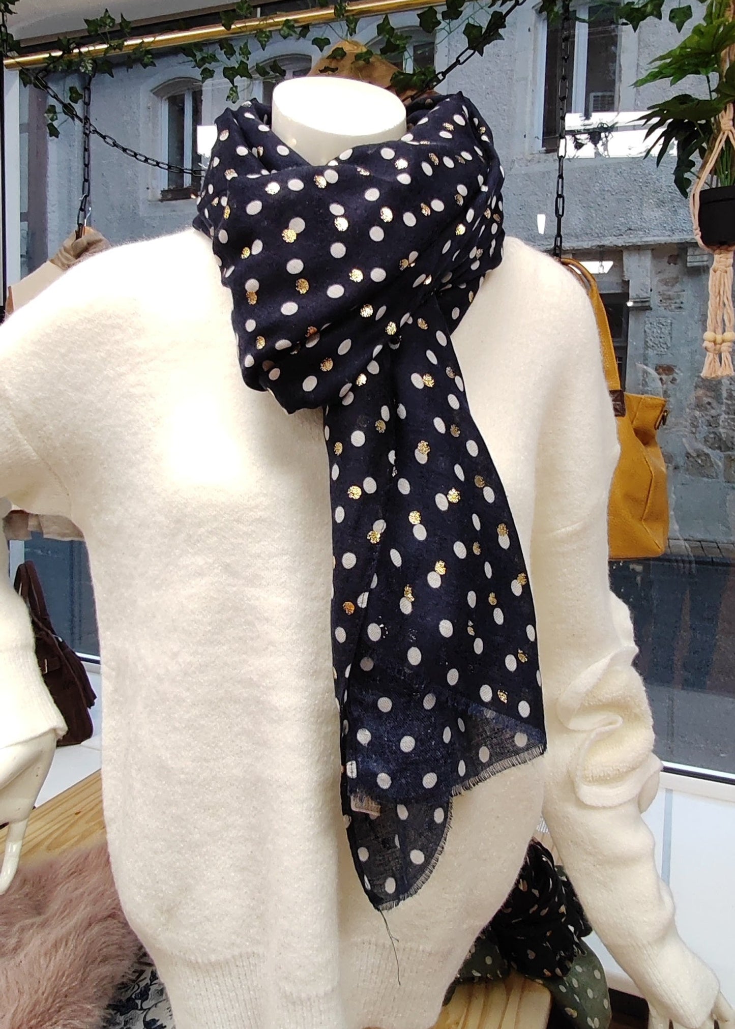 Foulard en viscose Bleu Orien express