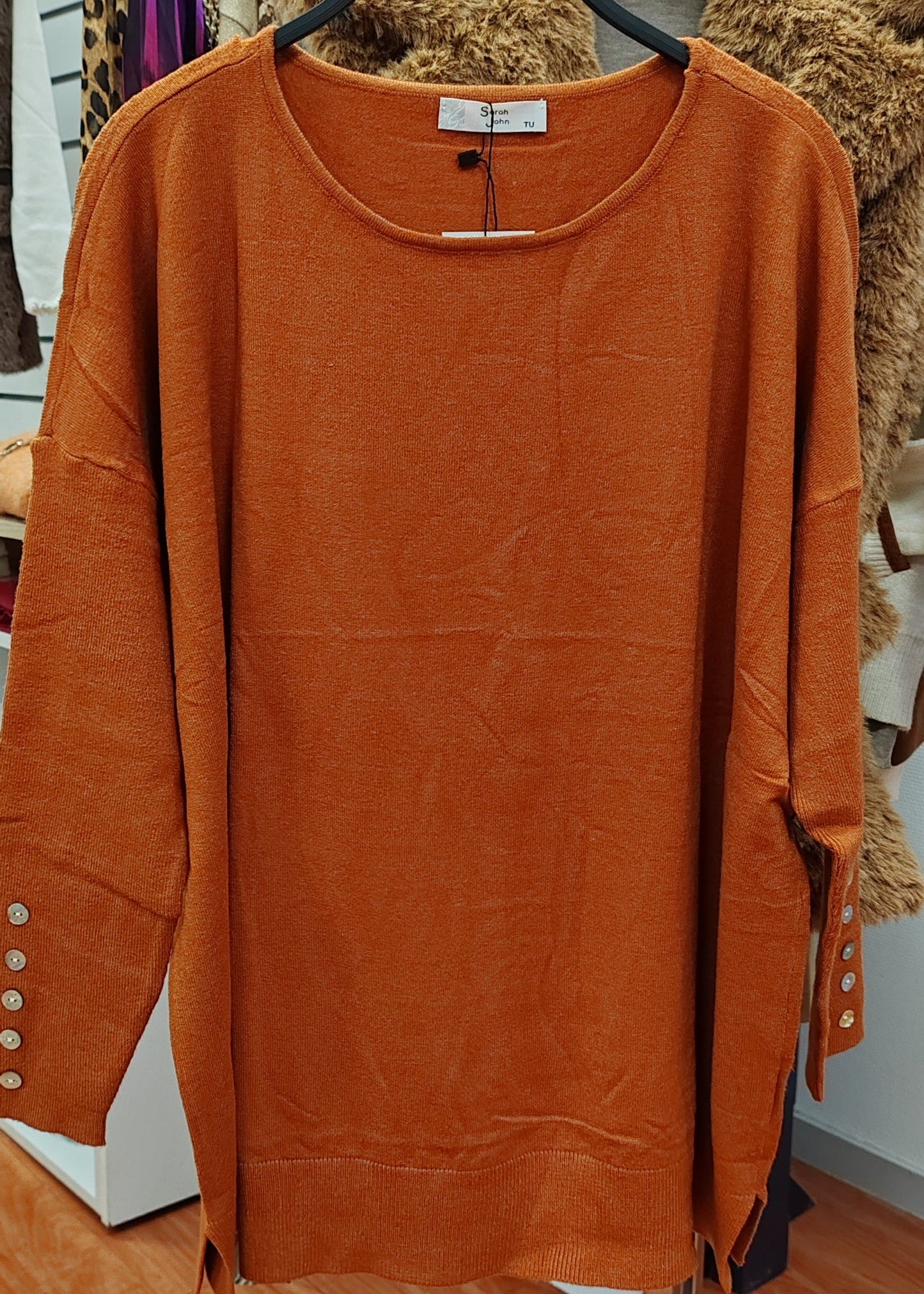 Pull Curvy Grande Taille, Marron claire Sarah John