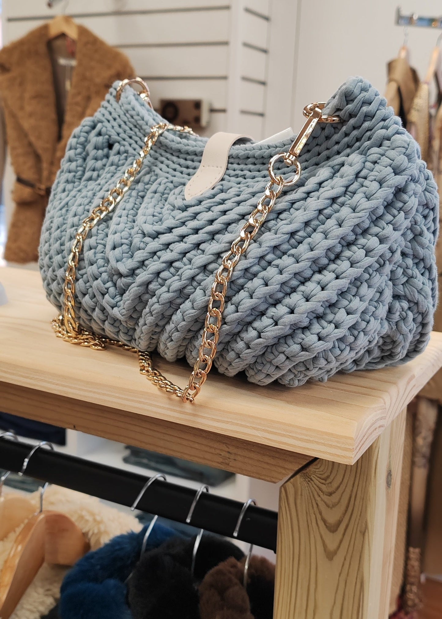 Sac à main au crochet Bleu turquoise Vogue N°8