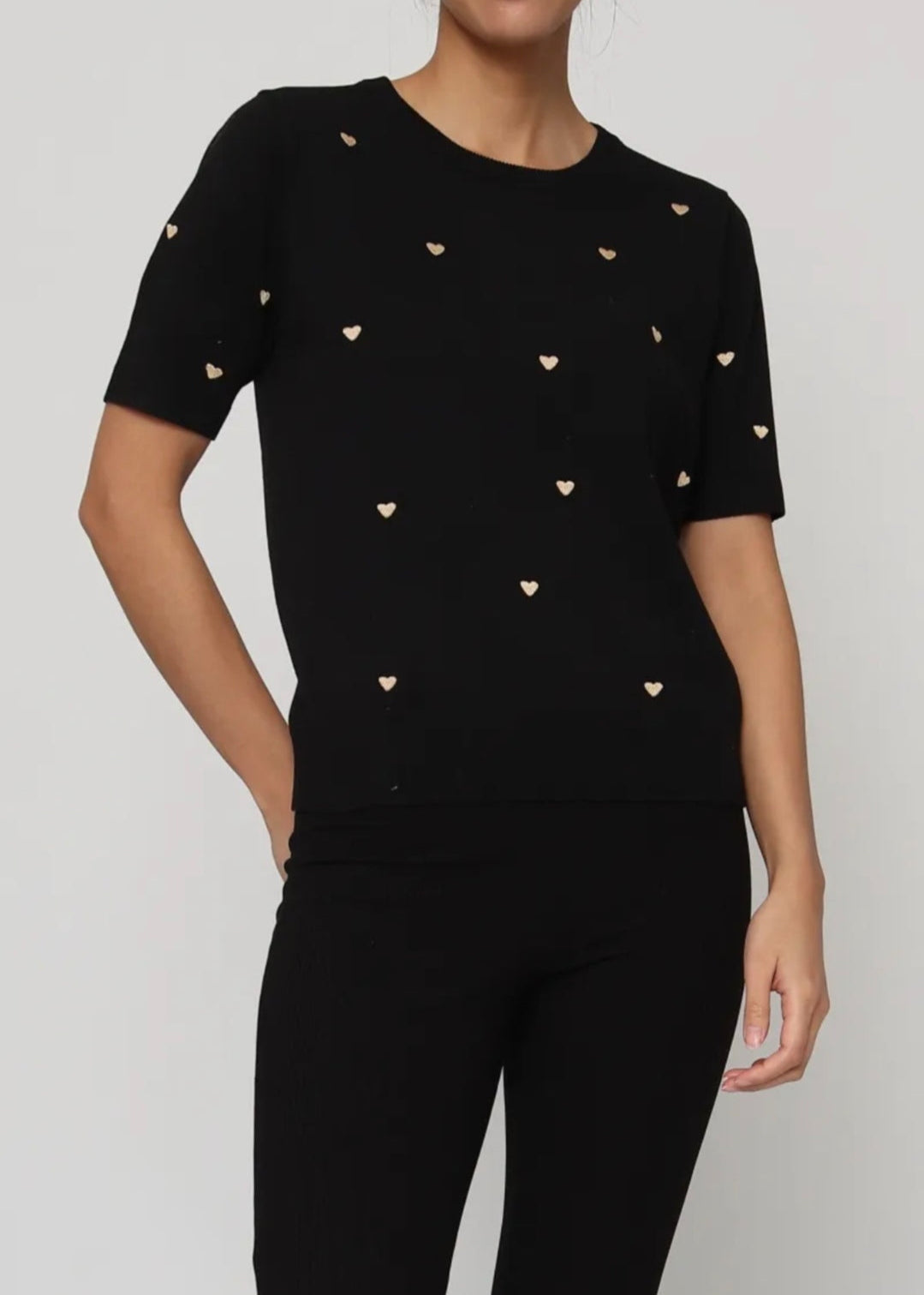 Pull Léger Manche Courte Noir
