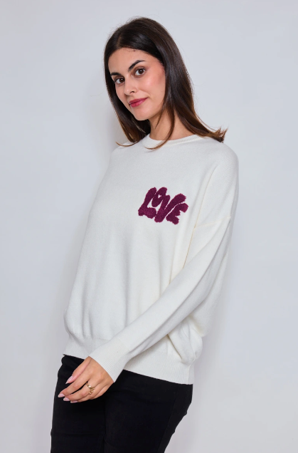 Sweat brodé LOVE YOURSELF – Sweat à patchs femme, message positif, broderie tendance Ky Création