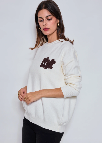 Sweat brodé LOVE YOURSELF – Sweat à patchs femme, message positif, broderie tendance Ky Création
