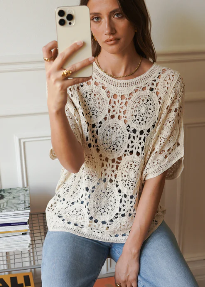Haut Hanta crochet décontracté
