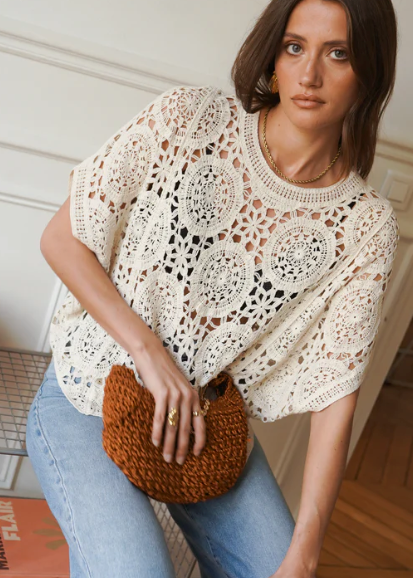 Haut Hanta crochet décontracté