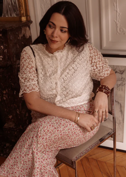 Chemise en broderie anglaise taille curvy