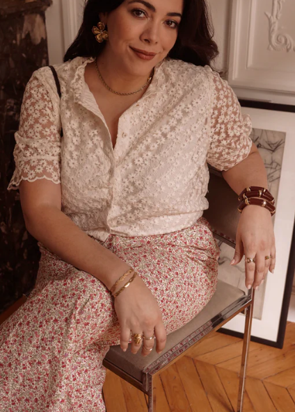 Chemise en broderie anglaise taille curvy