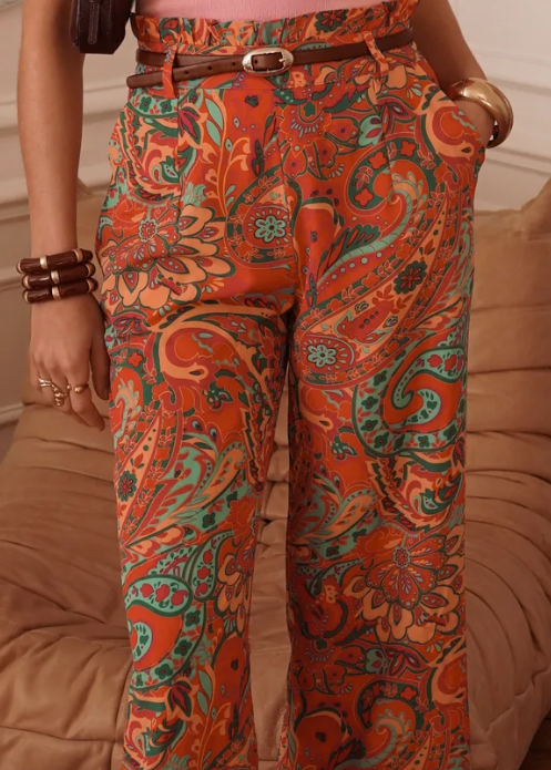 Pantalon fluide floral bohème