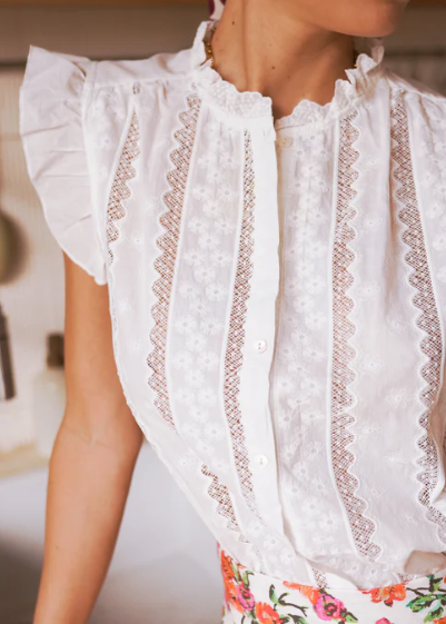 Blouse Manches courtes volantées