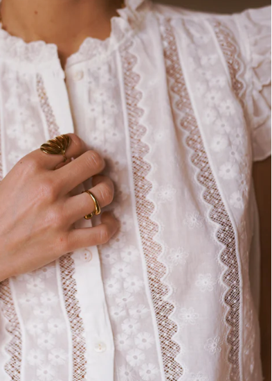 Blouse Manches courtes volantées