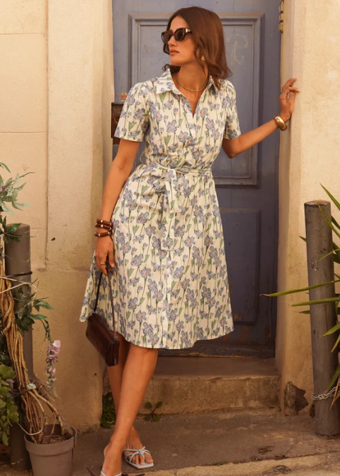 Robe chemise fleurie