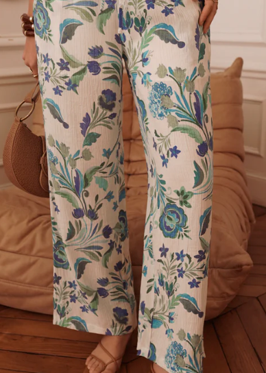 Pantalon imprimé fleuri