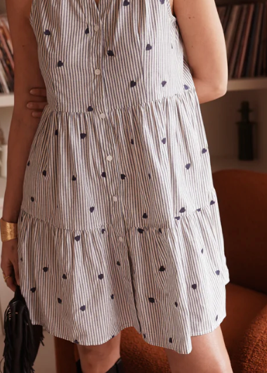 Robe rayures fines bleues
