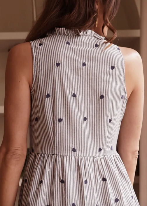 Robe rayures fines bleues