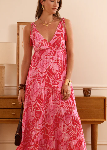 Robe longue avec fines bretelles