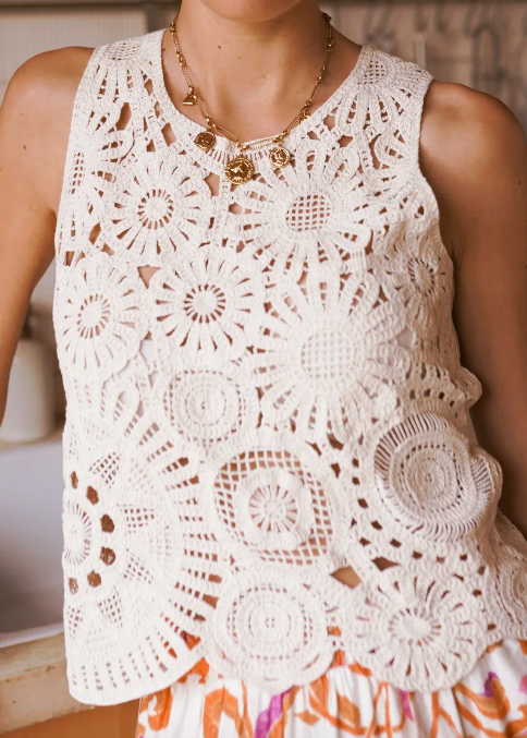 Top Vélia en crochet ajouré