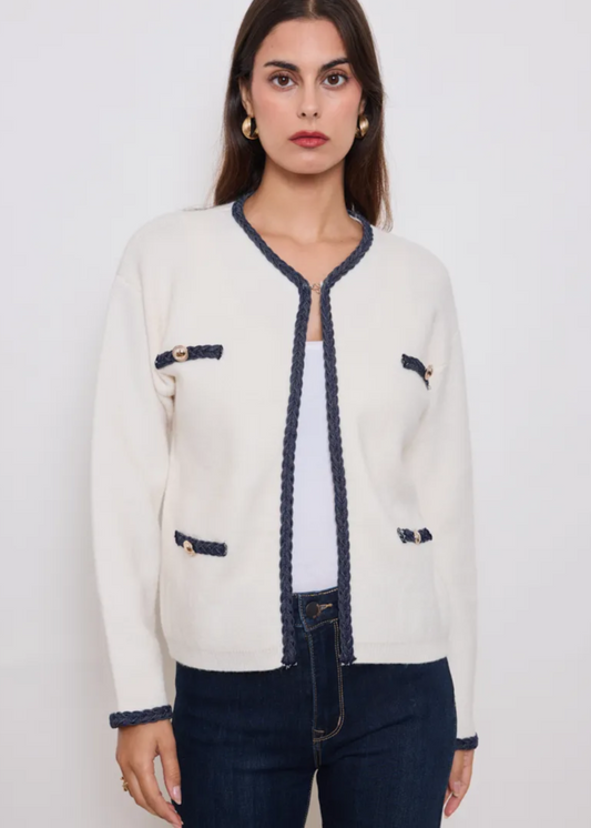 Cardigan élégant avec détail tréssé