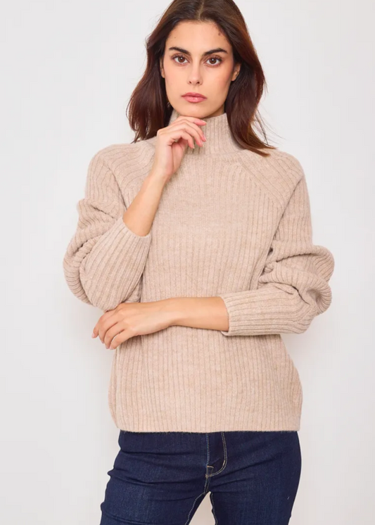 Pull classique en col cheminé