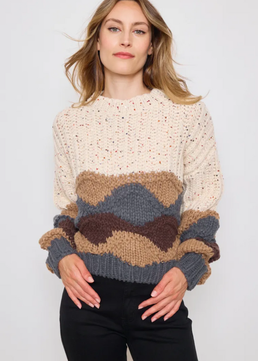 Pull tricot en grosse maille avec paillettes
