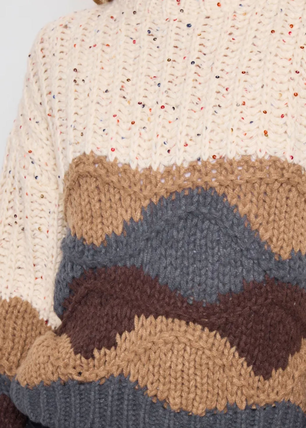 Pull tricot en grosse maille avec paillettes