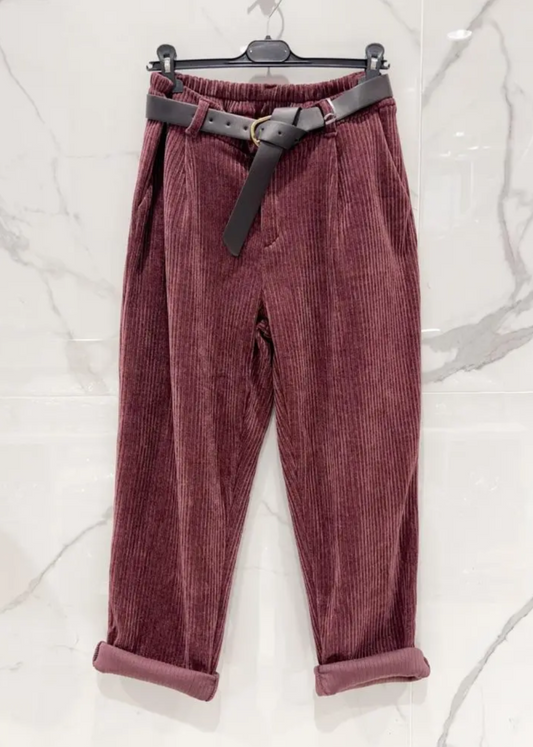 Pantalon en velours Bordeaux