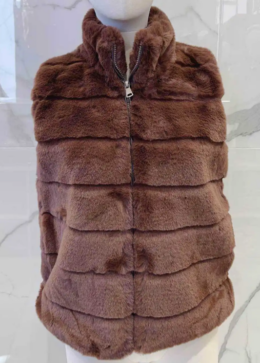 Gilet effet fausse fourrure