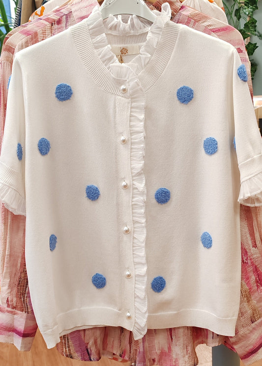 Pull fin femme manches courtes avec dentelle – 5 couleurs au choix Vogue N°8