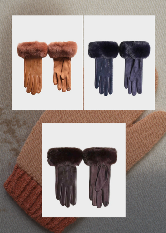 Gants doigts tactile avec fausse fourrure Vogue N°8