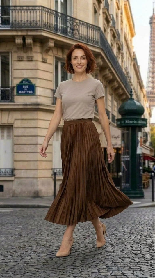 Jupe en tulle kaki – Élégante, féminine et tendance — On Model - Lower Body | Generated by Modelize