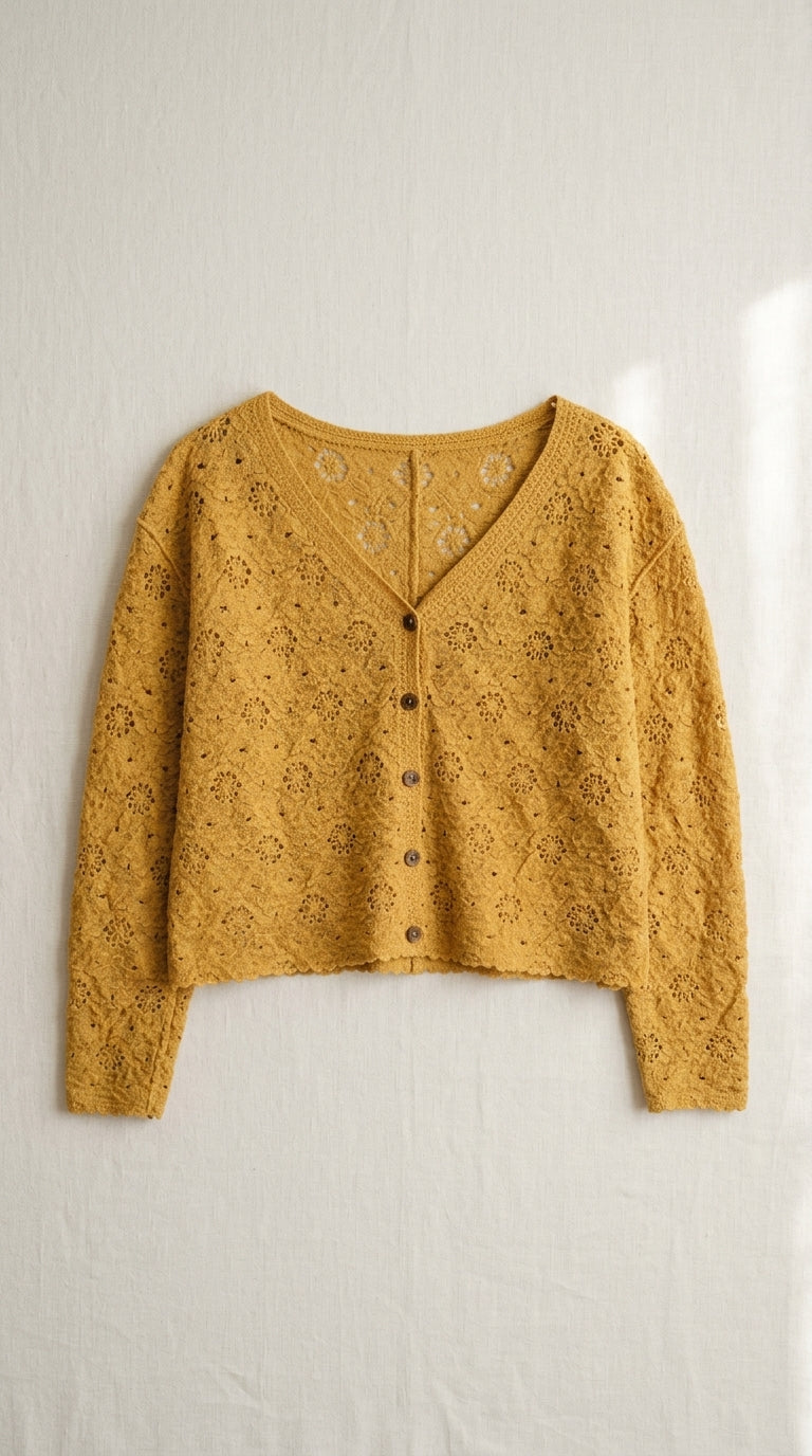 Openwork knit cardigan — Flat Lay - Plated Food | Generated by Modelize