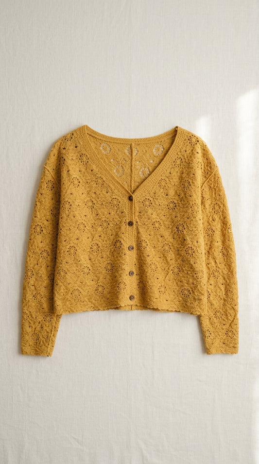Openwork knit cardigan — Flat Lay - Plated Food | Generated by Modelize