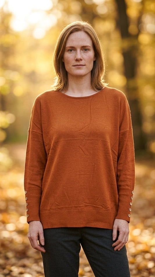 Fine-knit sweater — On Model - Outdoor | Generated by Modelize