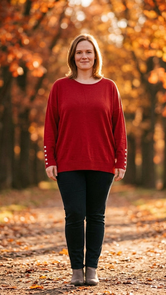 Lightweight knit sweater — On Model - Outdoor | Generated by Modelize