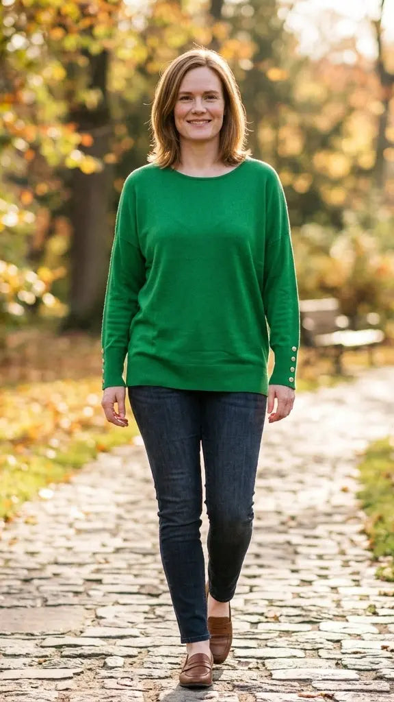 oversized knit sweater — On Model - Outdoor | Generated by Modelize