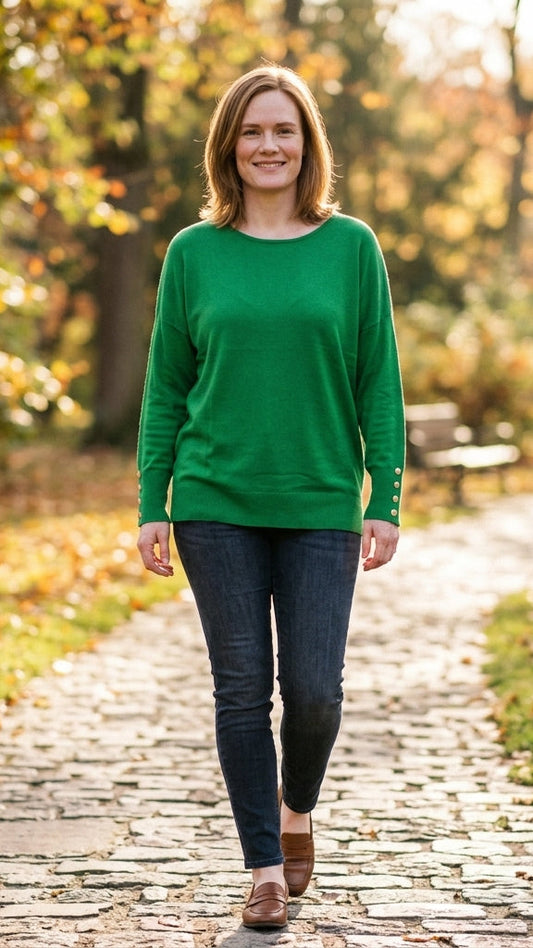 oversized knit sweater — On Model - Outdoor | Generated by Modelize
