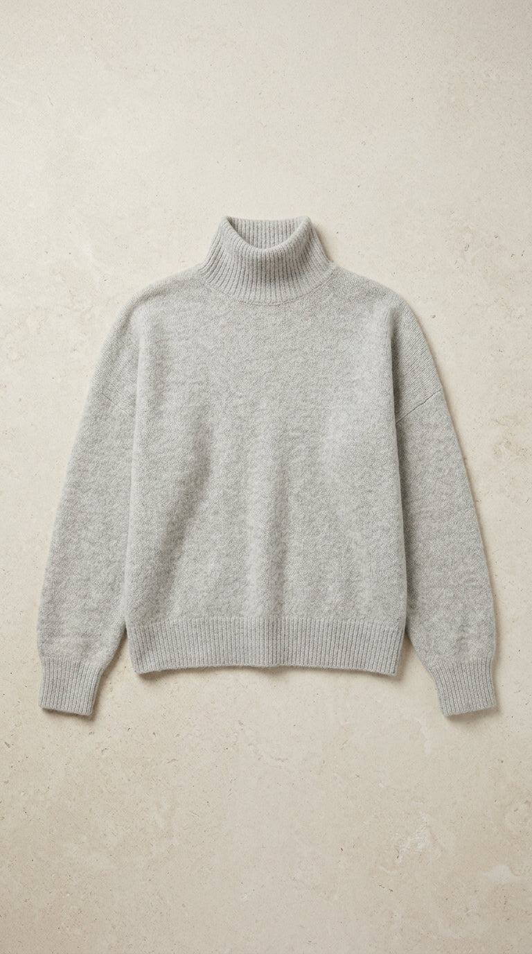 Mock neck knit sweater — Flat Lay - Plated Food | Generated by Modelize