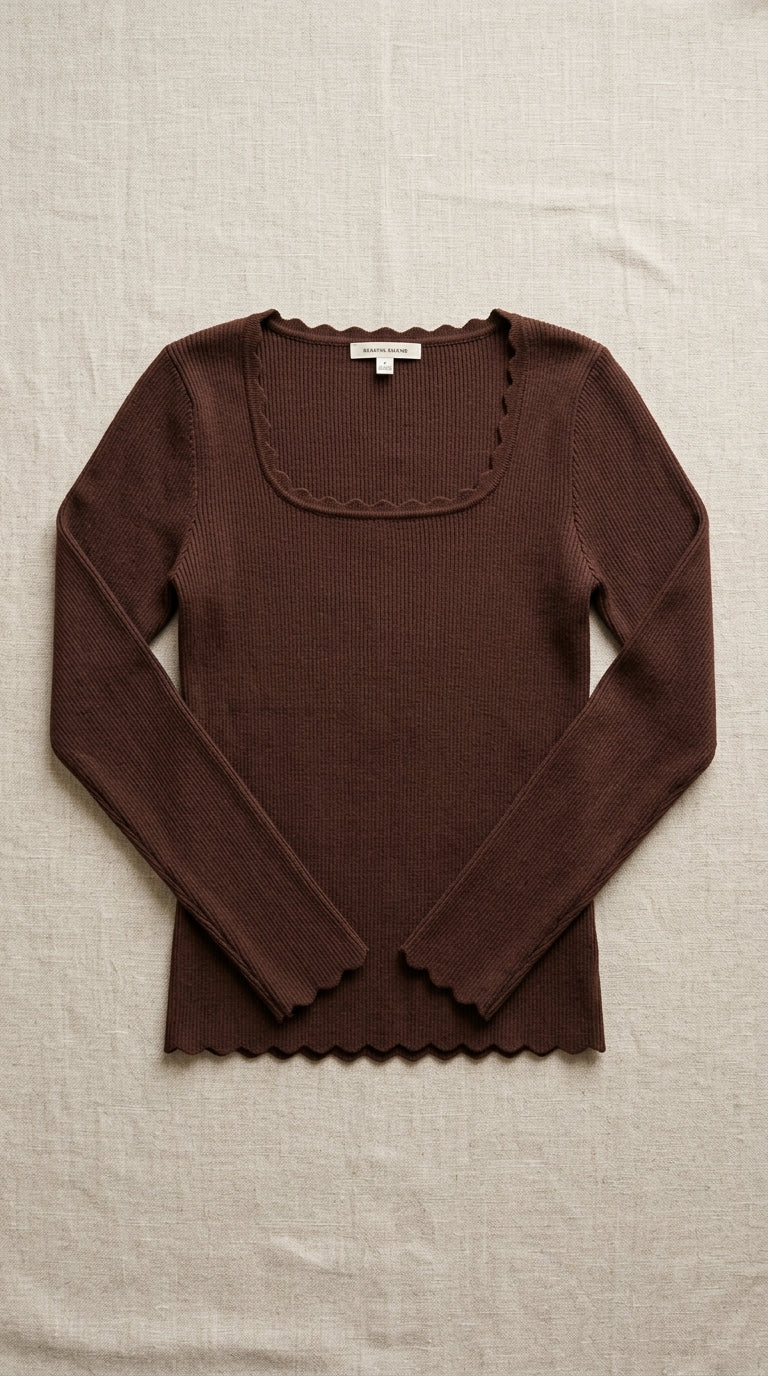 Fitted knit sweater — Flat Lay - Plated Food | Generated by Modelize