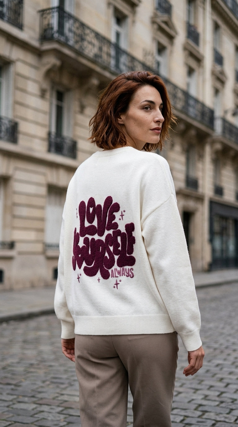 Oversized crewneck sweatshirt — On Model - Street Style | Generated by Modelize