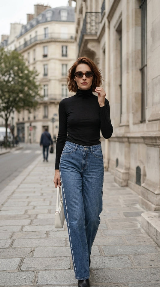 Turtleneck Top — On Model - Street Style | Generated by Modelize