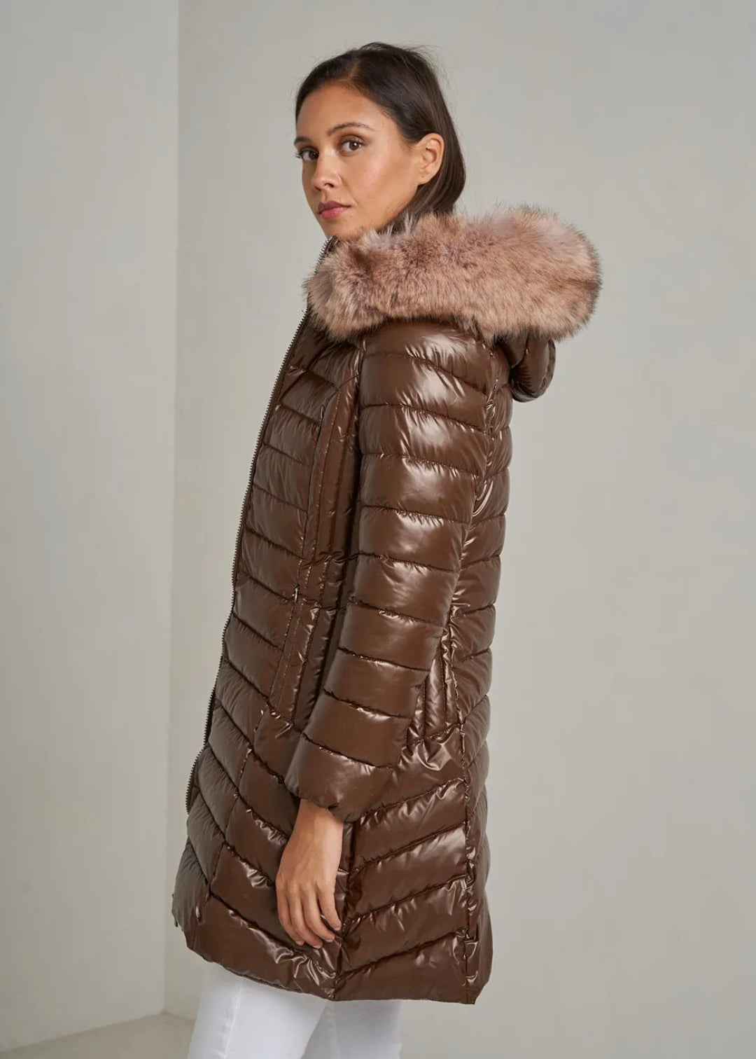 Doudoune cirée CHOCO cintrée avec capuche – Doudoune femme élégante et imperméable Vogue N°8