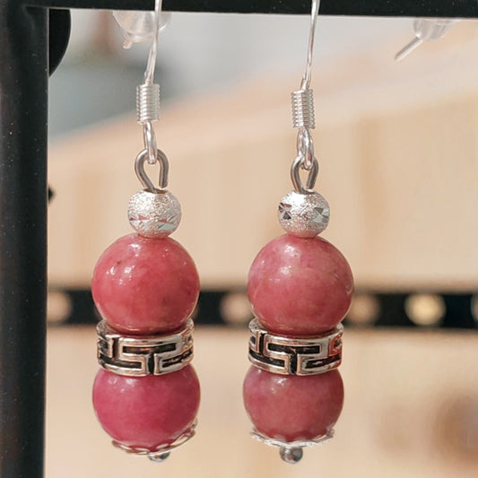 Stainless steel earrings with natural stones