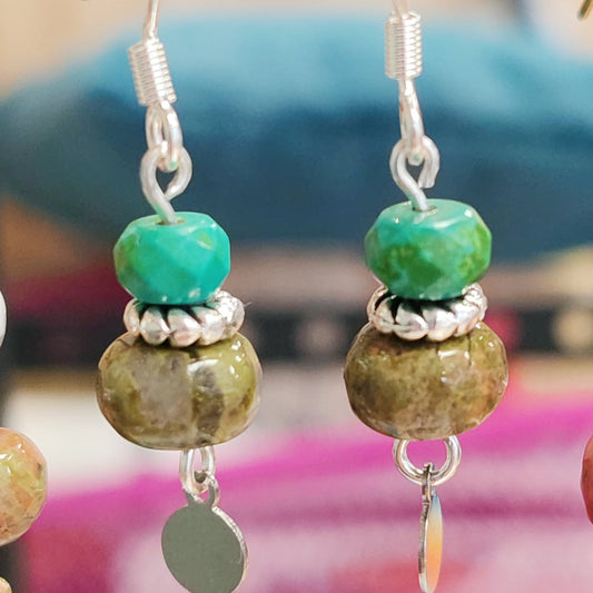 Handmade natural stone earring