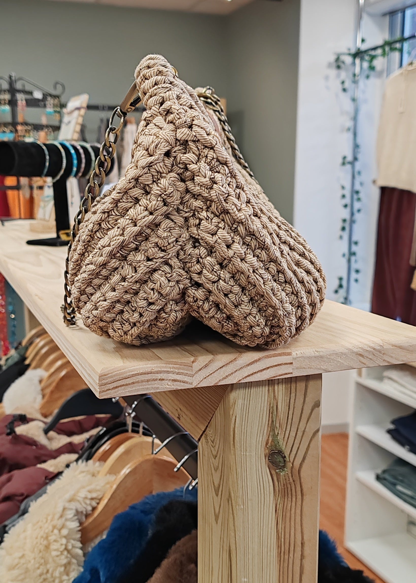 Sac à main au crochet Beige Vogue N°8