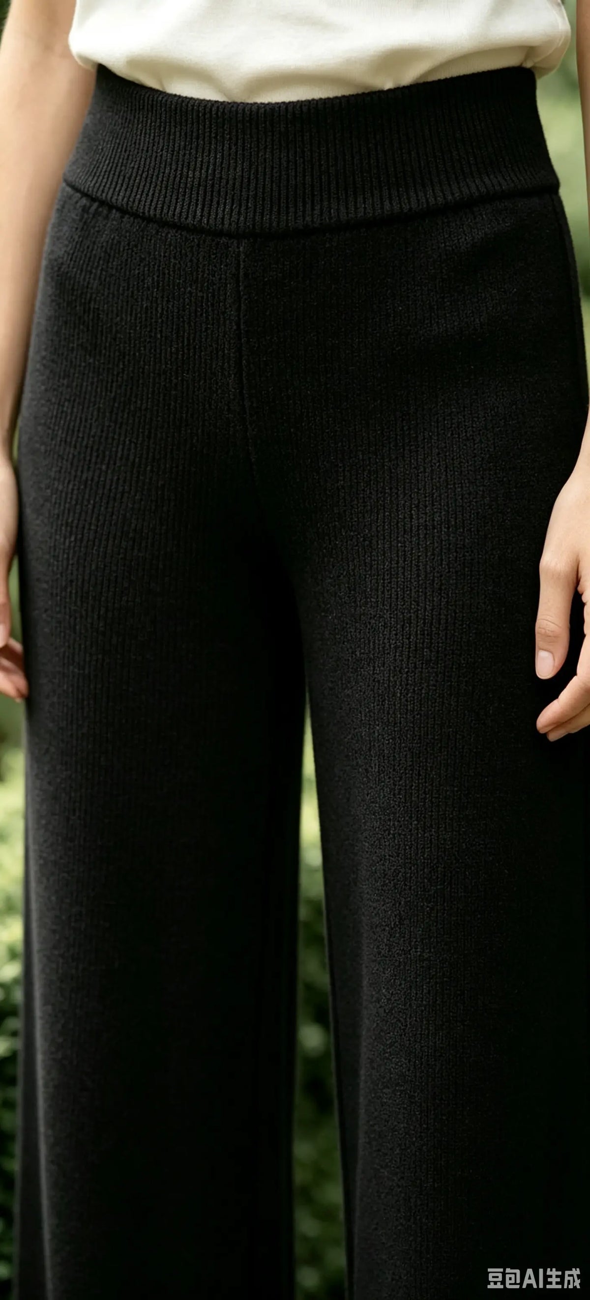 pantalon noir en maille