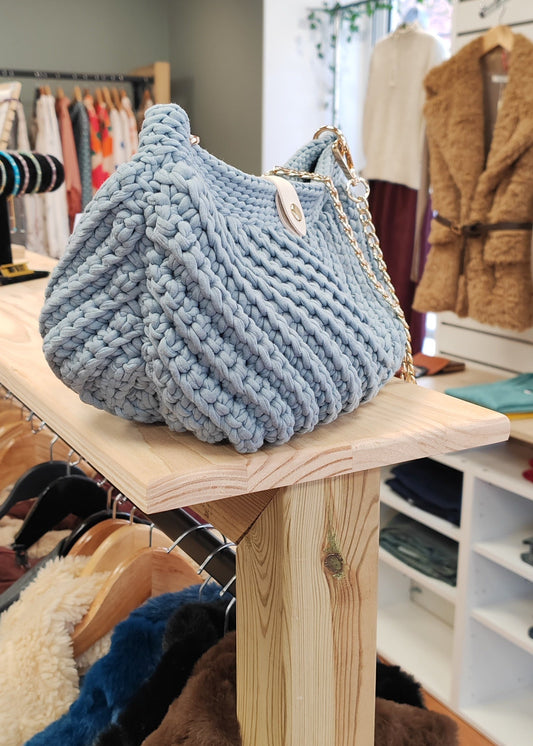 Sac à main au crochet Bleu turquoise Vogue N°8