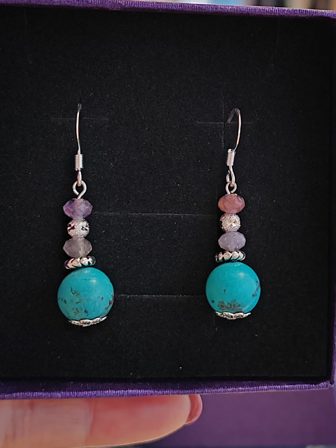 Boucles d'oreilles en Acier inoxydable avec pierres naturelles