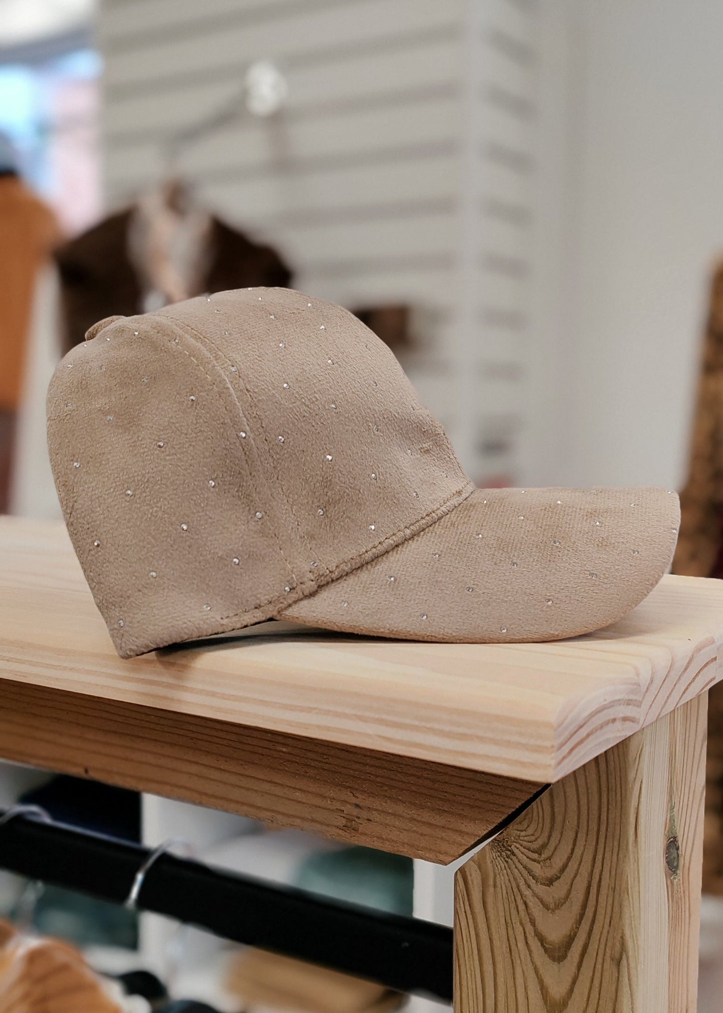 Casquette velours strass