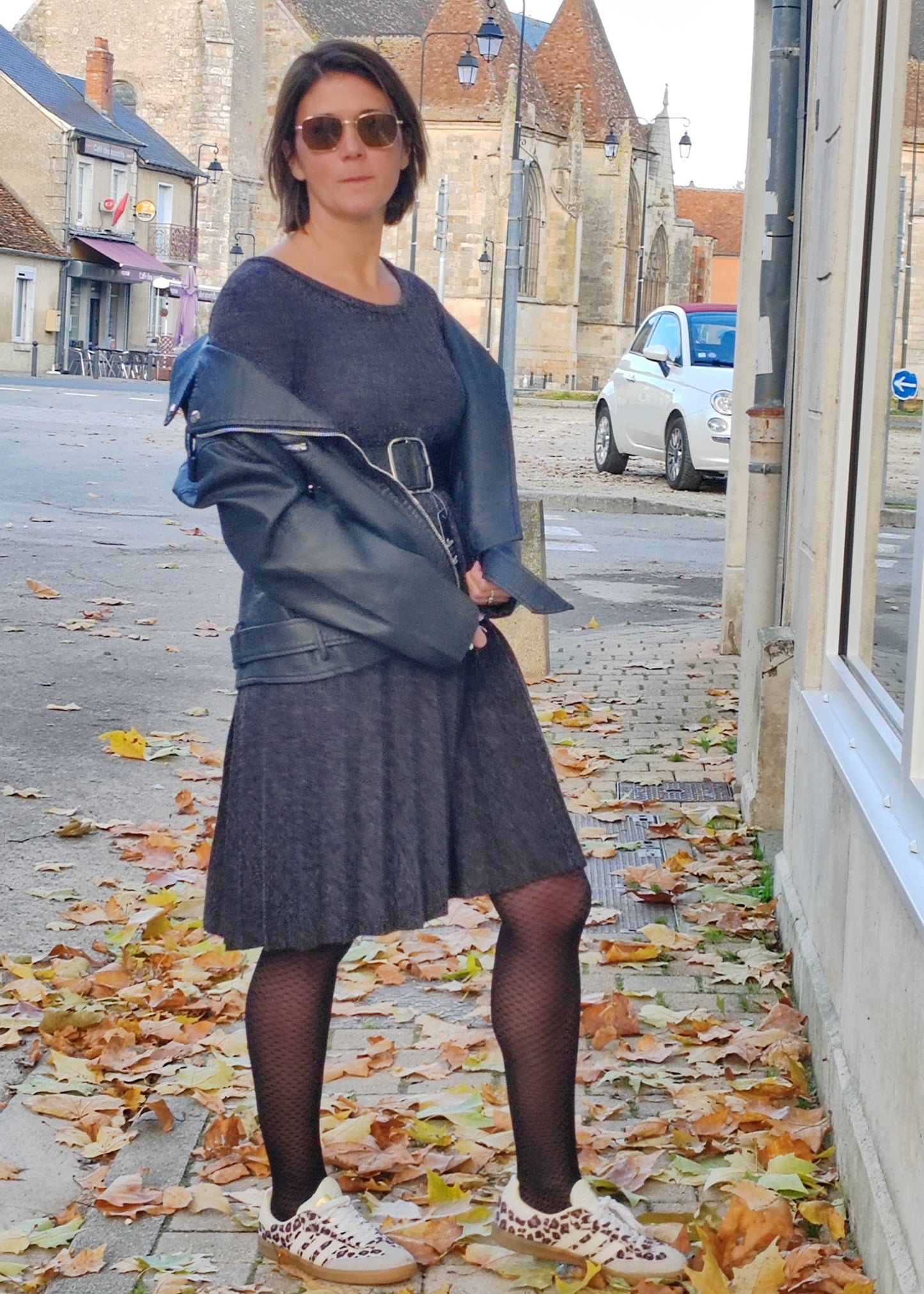 Robe en lainage gris femme – Taille unique stylée & élégante Vogue N°8
