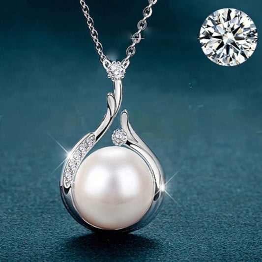 Mother's Day Jewelry, Teardrop Pendant Necklaces with Natural Freshwater Pearls