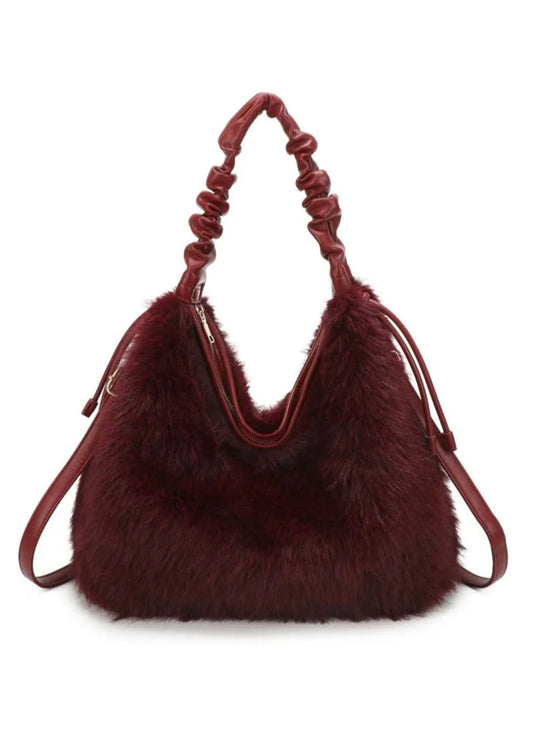 Sac à main effet fourrure tendance